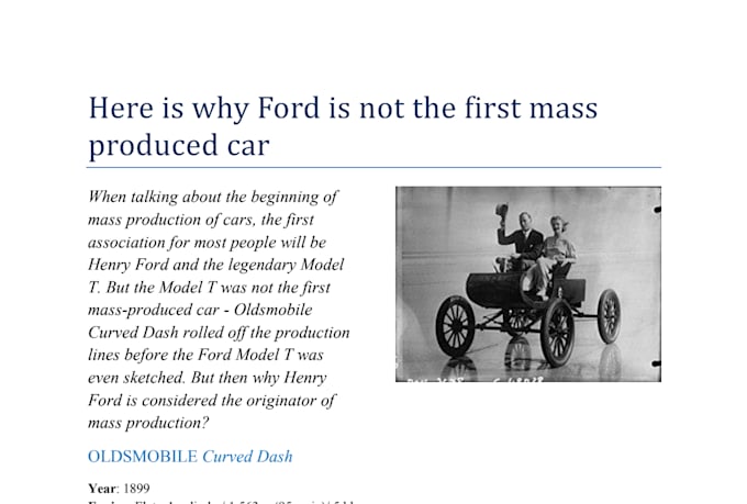 write an engaging car articles for you